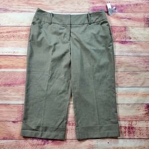 CC - Worthington Modern Fit Cropped Pants Trousers Womens Size 18 Brown Stretch